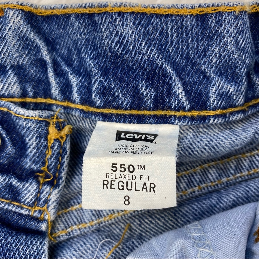 Vintage Kids Levi's 550 Orange Tab Cut Offs A40 - Picture 5 of 12
